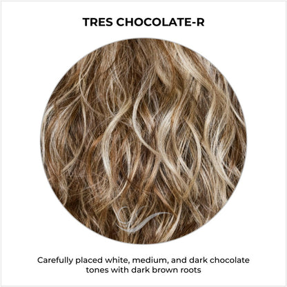 Tres Chocolate-R-Carefully placed white, medium, and dark chocolate tones with dark brown roots