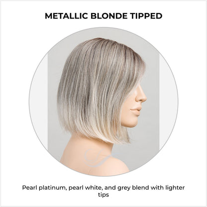 Vivi by Ellen Wille wig in Metallic Blonde Tipped-Pearl platinum, pearl white, and grey blend with lighter tips