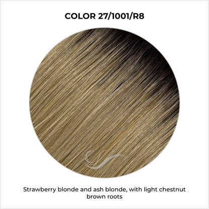 COLOR 27/1001/R8-Strawberry blonde and ash blonde, with light chestnut brown roots