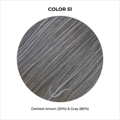 COLOR 51-Darkest brown (20%) & Gray (80%)