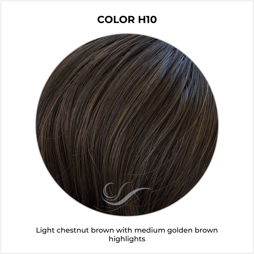 COLOR H10-Light chestnut brown with medium golden brown highlights