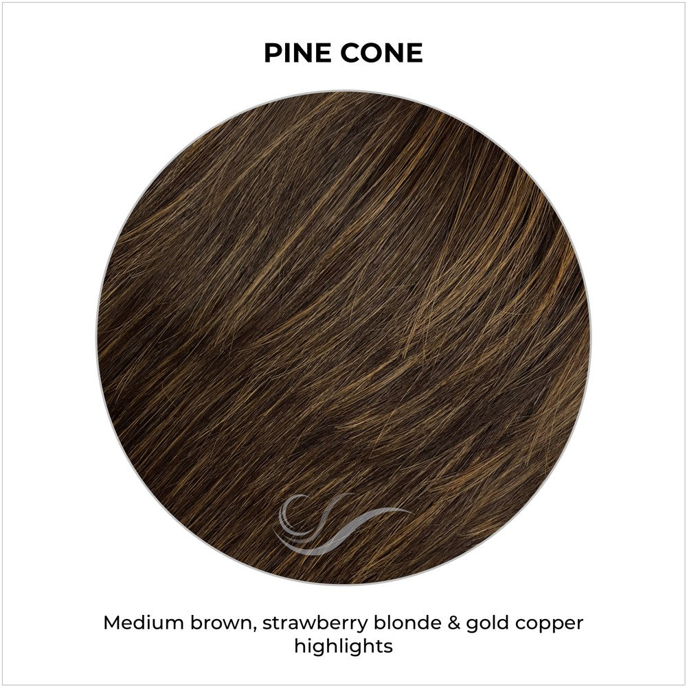 Pine Cone-Medium brown, strawberry blonde & gold copper highlights