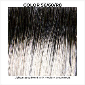56/60/R8-Lightest gray blend with medium brown roots