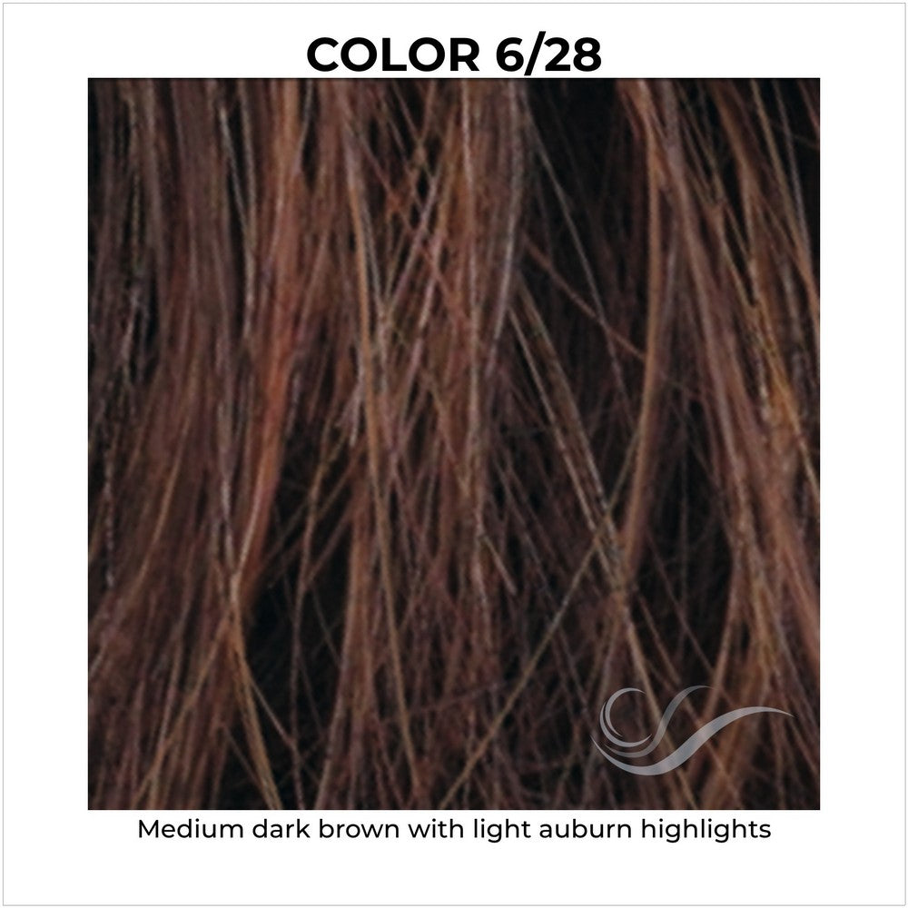 6/28-Medium dark brown with light auburn highlights