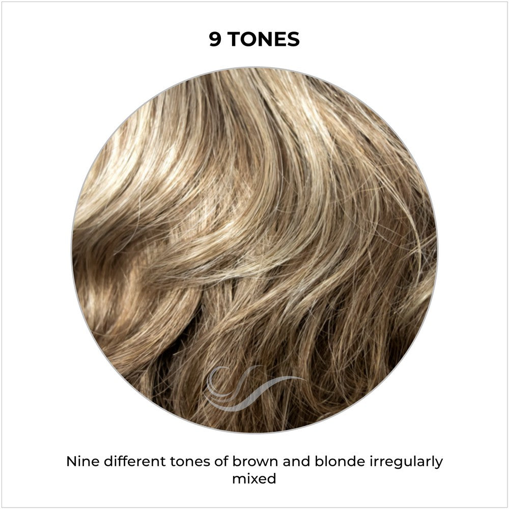 9 Tones-Nine different tones of brown and blonde irregularly mixed