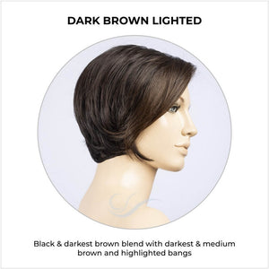 Aletta by Ellen Wille in Dark Brown Lighted-Black & darkest brown blend with darkest & medium brown and highlighted bangs