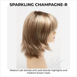 Load image into Gallery viewer, Amber by Envy in Sparkling Champagne-R-Medium ash blonde with pale blonde highlights and medium brown roots
