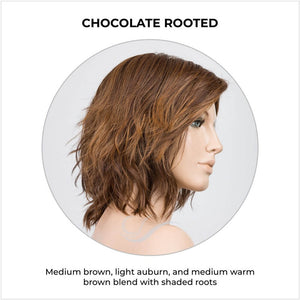 Anima by Ellen Wille in Chocolate Rooted-Medium brown, light auburn, and medium warm brown blend with shaded roots