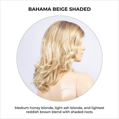 Aria by Ellen Wille in Bahama Beige Shaded-Medium honey blonde, light ash blonde, and lightest reddish brown blend with shaded roots