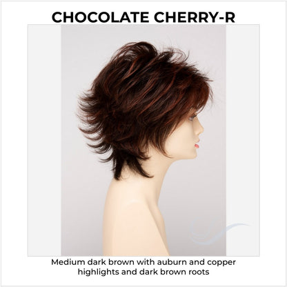 Aria By Envy in Chocolate Cherry-R-Medium dark brown with auburn and copper highlights and dark brown roots