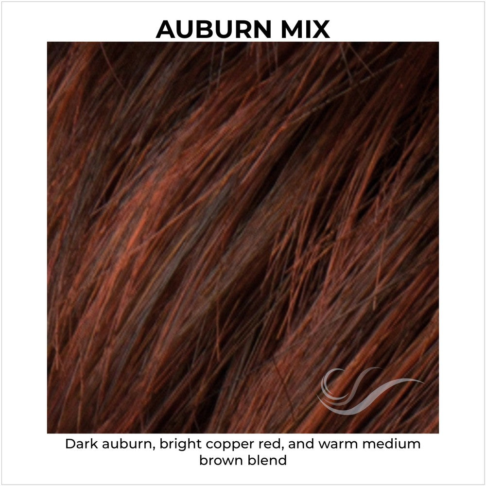 Auburn Mix-Dark auburn, bright copper red, and warm medium brown blend