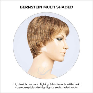 Barletta Hi Mono by Ellen Wille in Bernstein Multi Shaded-Lightest brown and light golden blonde with dark strawberry blonde highlights and shaded roots