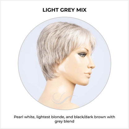 Barletta Hi Mono by Ellen Wille in Light Grey Mix-Pearl white, lightest blonde, and black/dark brown with grey blend