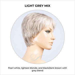 Barletta Hi Mono by Ellen Wille in Light Grey Mix-Pearl white, lightest blonde, and black/dark brown with grey blend