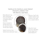 Load image into Gallery viewer, Temple to temple lace front monofilament top cap with Memory Cap Base
