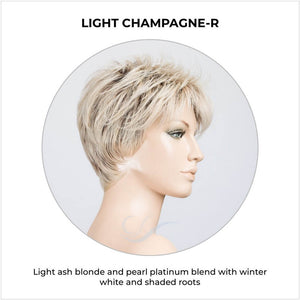 Bliss by Ellen Wille in Light Champagne-R-Light ash blonde and pearl platinum blend with winter white and shaded roots