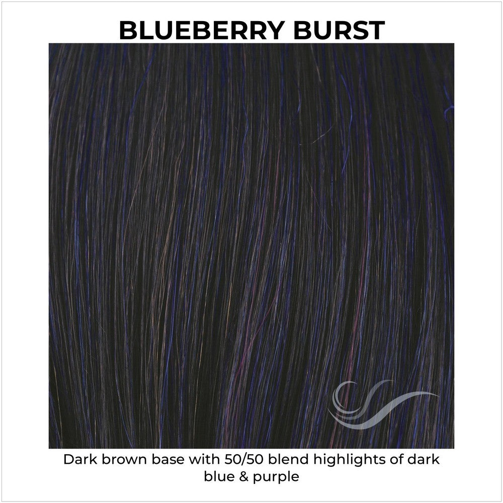 Blueberry Burst-Dark brown base with 50/50 blend highlights of dark blue & purple
