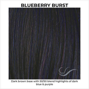 Blueberry Burst-Dark brown base with 50/50 blend highlights of dark blue & purple