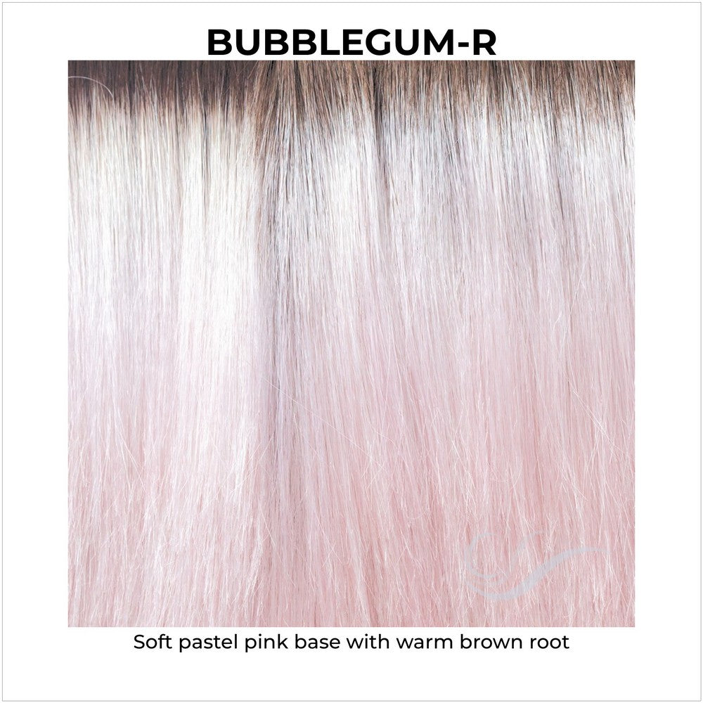 Bubblegum-R-Soft pastel pink base with warm brown root 