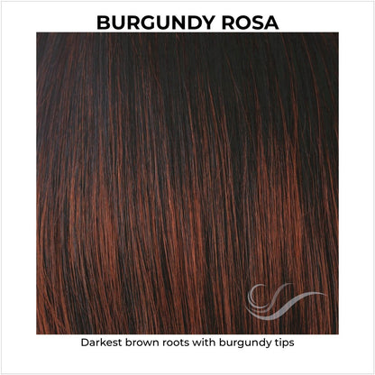 Burgundy Rosa-Darkest brown roots with burgundy tips
