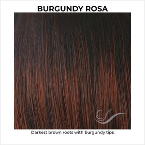 Burgundy Rosa-Darkest brown roots with burgundy tips