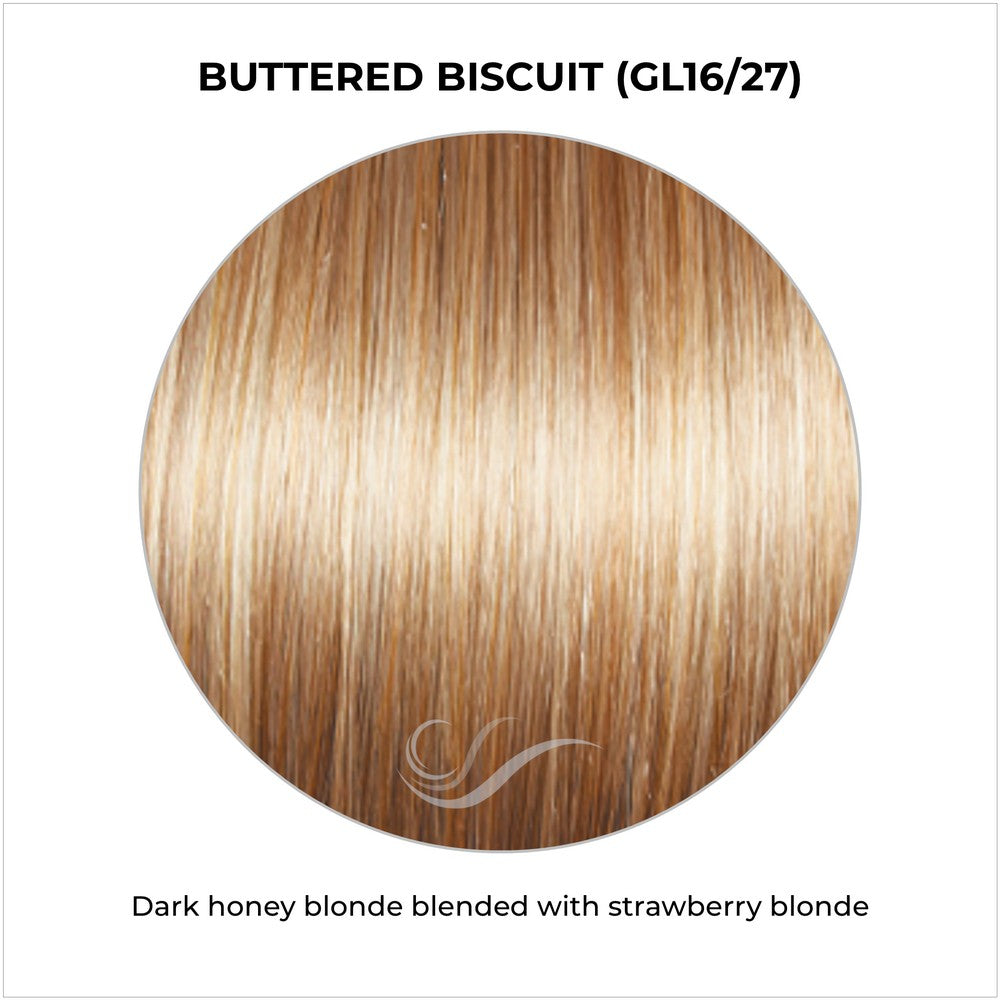 Buttered Biscuit (GL16/27)-Dark honey blonde blended with strawberry blonde