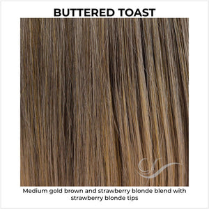 Buttered Toast-Medium gold brown and strawberry blonde blend with strawberry blonde tips