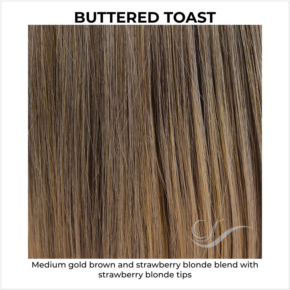 Buttered Toast-Medium gold brown and strawberry blonde blend with strawberry blonde tips
