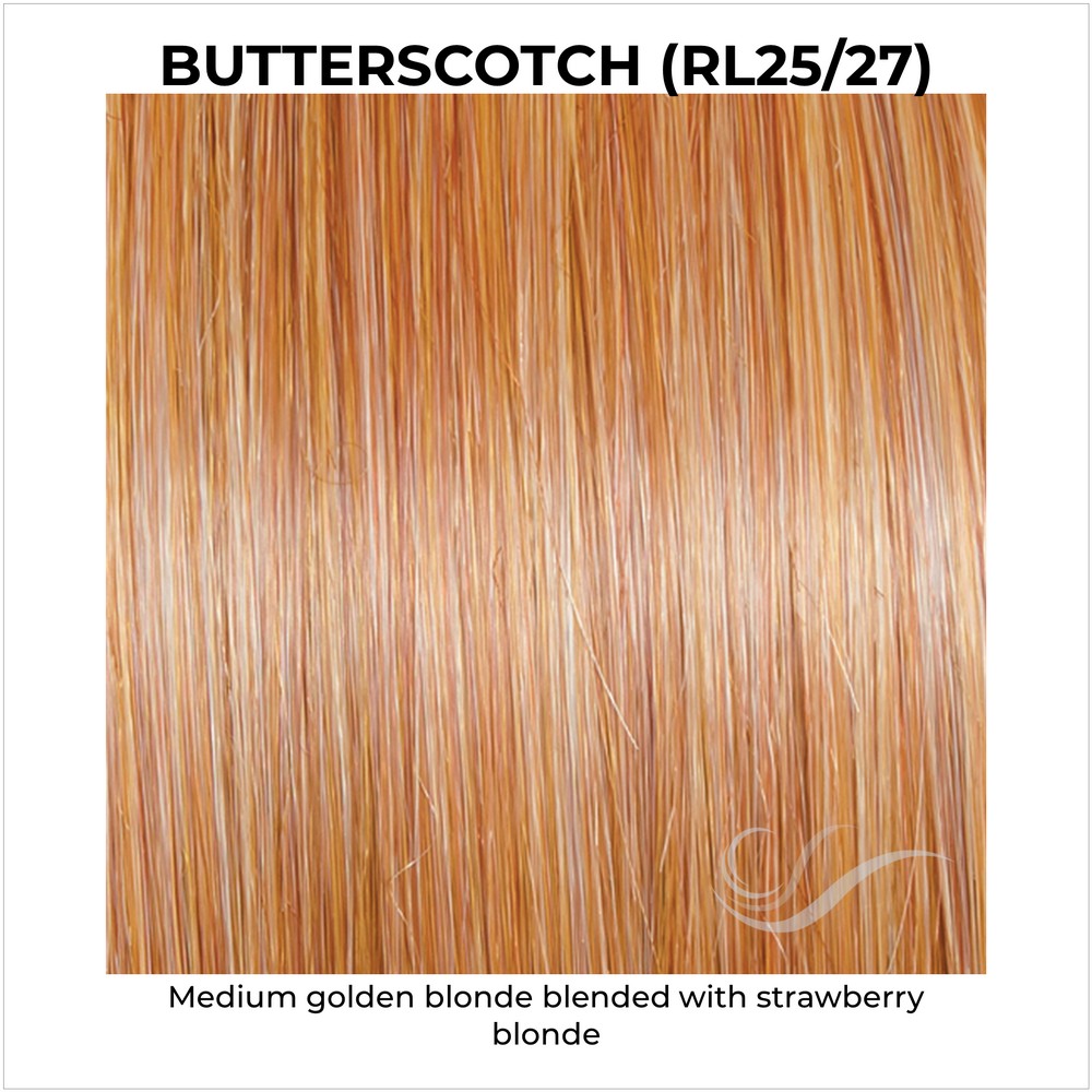 Butterscotch (RL25/27)-Medium golden blonde blended with strawberry blonde
