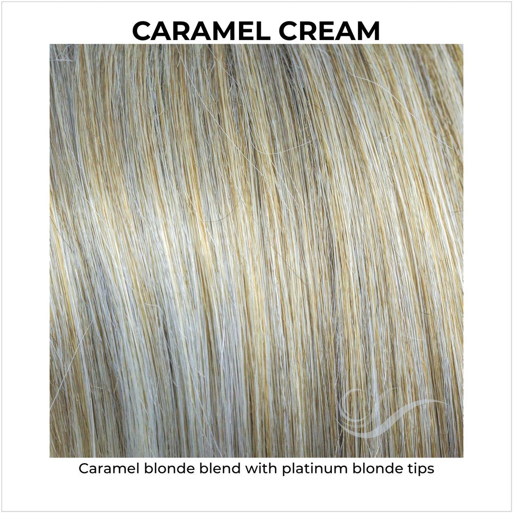Caramel Cream-Caramel blonde blend with platinum blonde tips