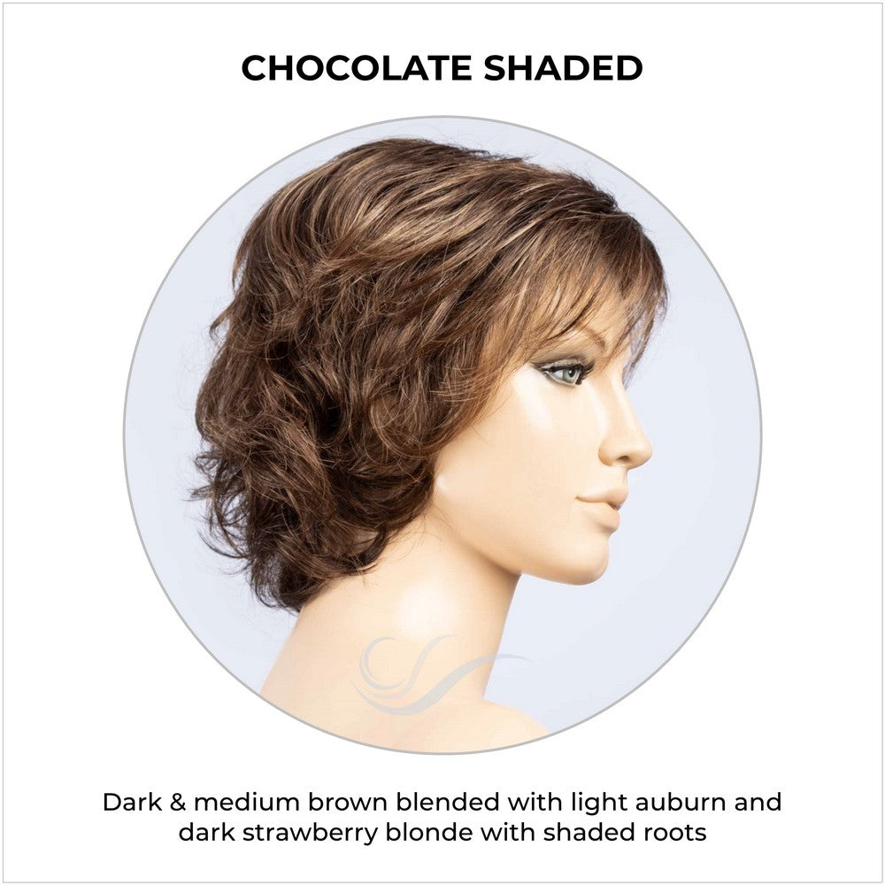Cesana by Ellen Wille in Chocolate Shaded-Dark & medium brown blended with light auburn and dark strawberry blonde with shaded roots