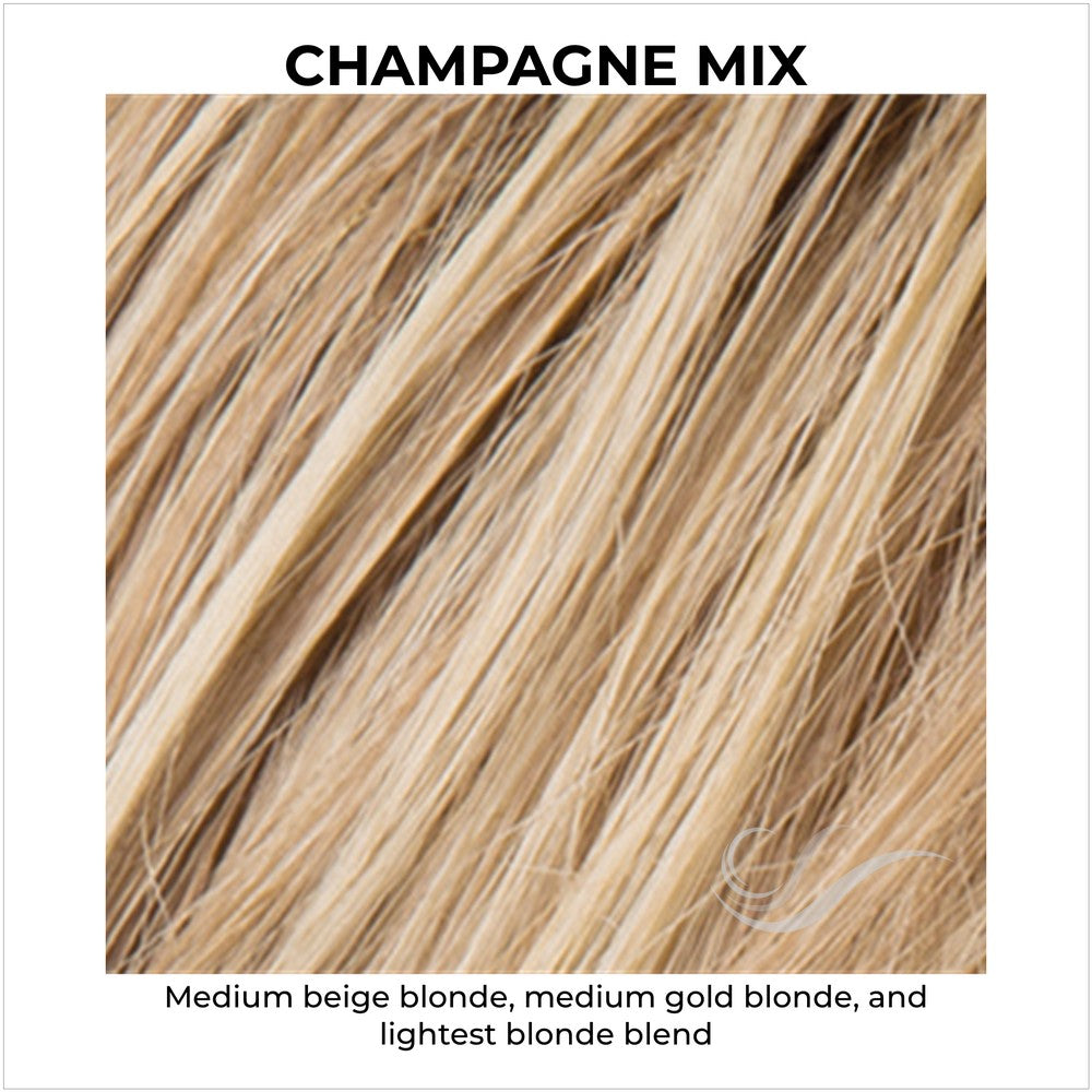 Champagne Mix-Medium beige blonde, medium gold blonde, and lightest blonde blend