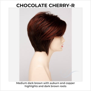 Chantel by Envy in Chocolate Cherry-R-Medium dark brown with auburn and copper highlights and dark brown roots