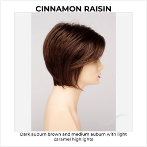 Chantel by Envy in Cinnamon Raisin-Dark auburn brown and medium auburn with light caramel highlights