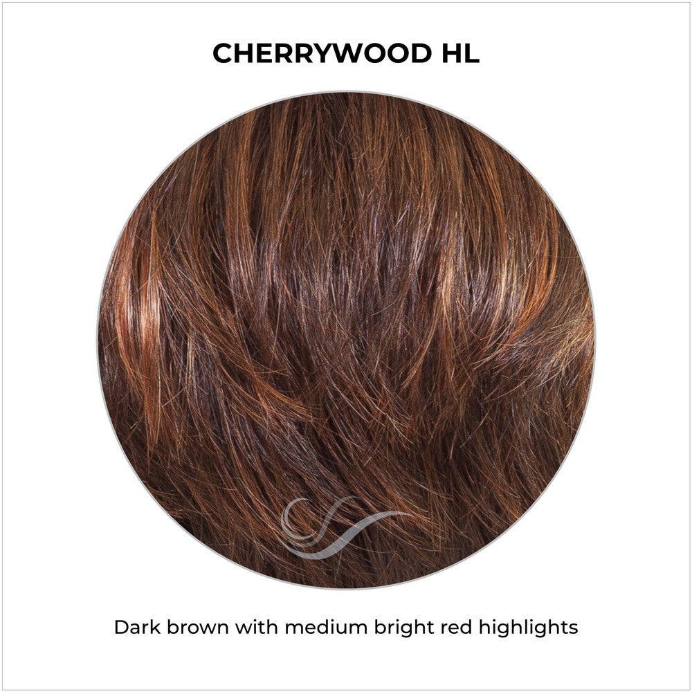 Cherrywood HL-Dark brown with medium bright red highlights