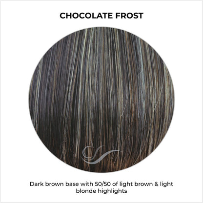 Chocolate Frost-Dark brown base with 50/50 of light brown & light blonde highlights