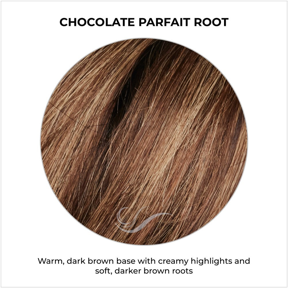 Chocolate Parfait Root-Warm, dark brown base with creamy highlights and soft, darker brown roots