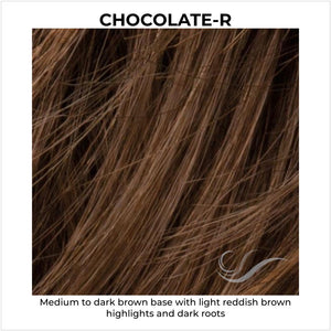 Chocolate-R-Medium to dark brown base with light reddish brown highlights and dark roots