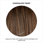 Load image into Gallery viewer, Chocolate Twist-Cappucino base with coppery blonde highlights and tipped ends
