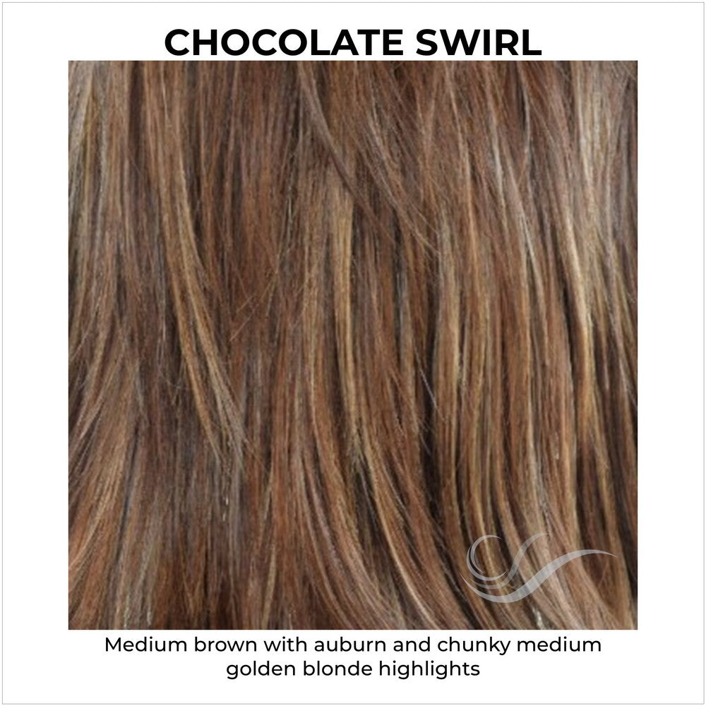 Chocolate Swirl-Medium brown with auburn and chunky medium golden blonde highlights