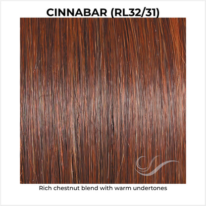 Cinnabar (RL32/31)-Rich chestnut blend with warm undertones