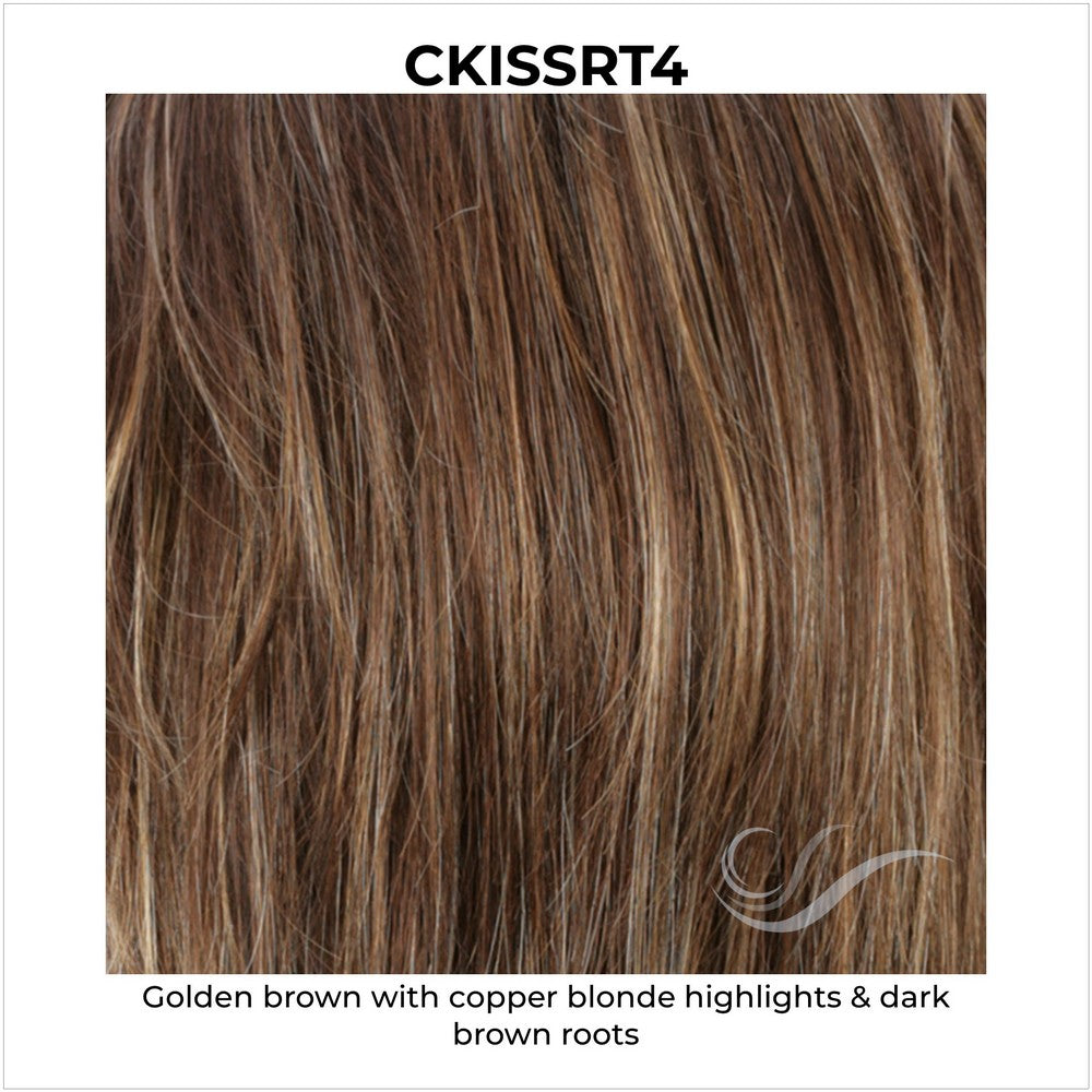 CKISSRT4-Golden brown with copper blonde highlights & dark brown roots