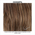 Load image into Gallery viewer, CKISSRT4-Golden brown with copper blonde highlights &amp; dark brown roots
