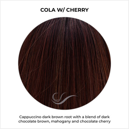 Cola w/ Cherry-Cappuccino dark brown root with a blend of dark chocolate brown, mahogany and chocolate cherry