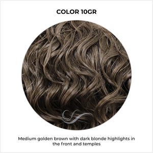 COLOR 10GR-Medium golden brown with dark blonde highlights in the front and temples