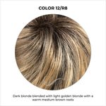 Load image into Gallery viewer, COLOR 12/R8-Dark blonde blended with light golden blonde with a warm medium brown roots
