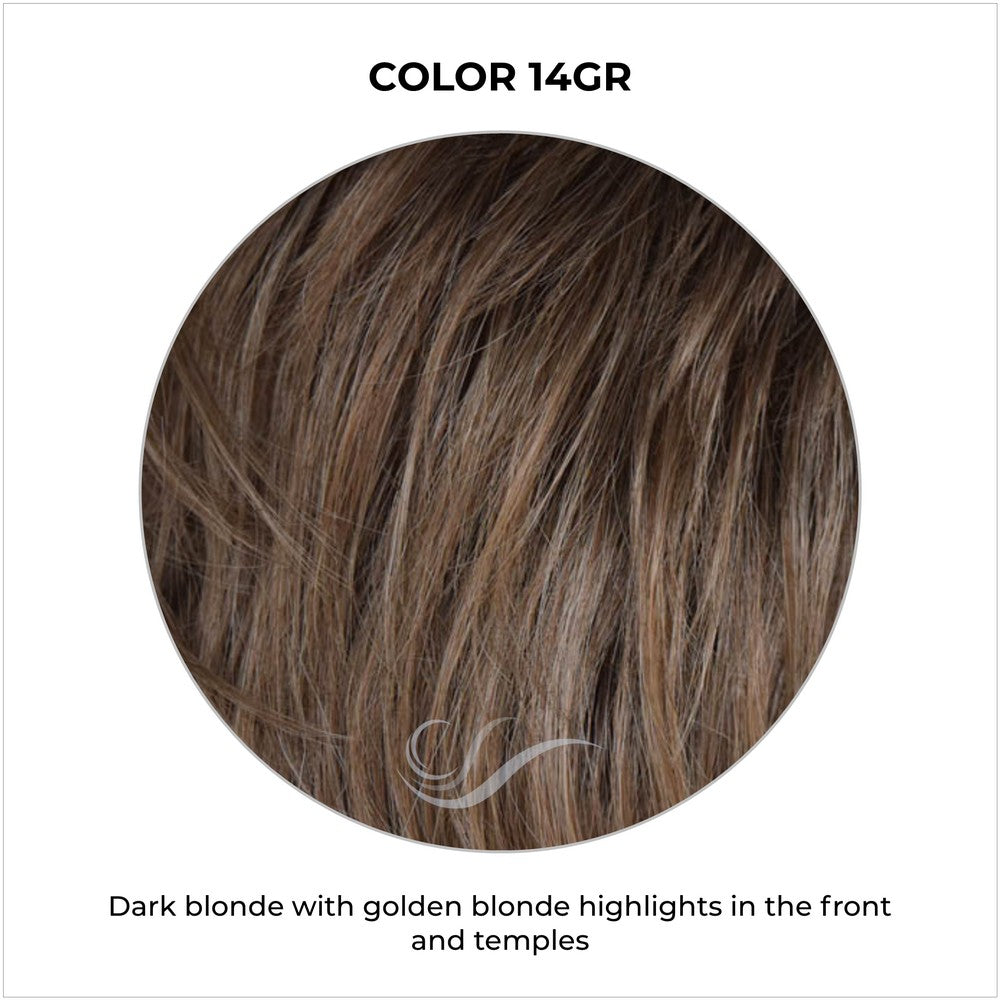 COLOR 14GR-Dark blonde with golden blonde highlights in the front and temples