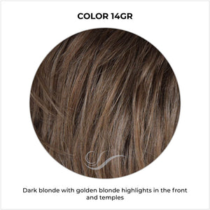 COLOR 14GR-Dark blonde with golden blonde highlights in the front and temples
