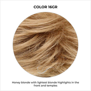 COLOR 16GR-Honey blonde with lightest blonde highlights in the front and temples
