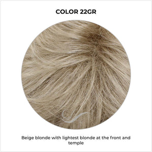 COLOR 22GR-Beige blonde with lightest blonde at the front and temple
